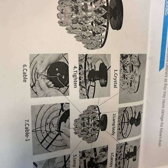 (NEW) 9”x10” Bronze Crystal Flush Mount Light/ Hallway Light/ Small room - Picture 8 of 10